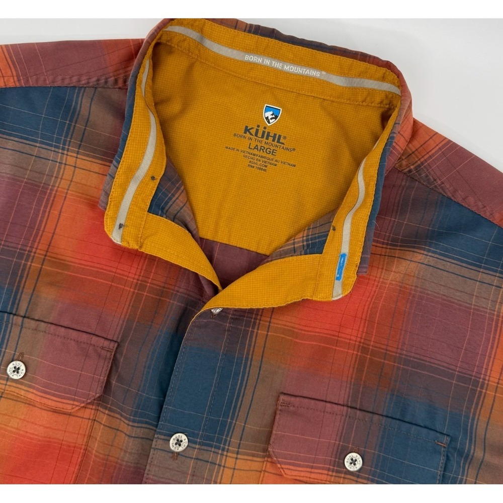 Kuhl Response Shirt Mens Large Plaid Short Sleeve Hiking Camping UPF 30 - Picture 14 of 14